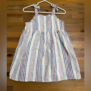 Cat & Jack Cream Sundress with Blue & Red Stripes